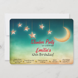 Slumber Party Birthday Invitations