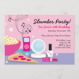 Slumber Party Birthday Invitations