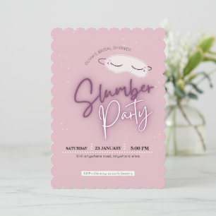 Slumber party bridal shower invitation
