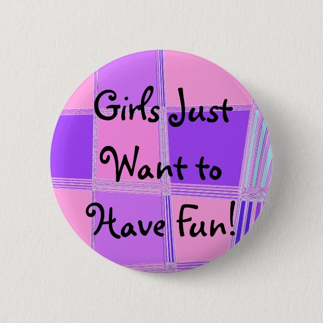 Slumber party button! 6 cm round badge (Front)