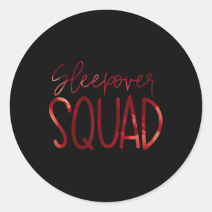Slumber Party Crew Sleepover Squad Pajama Hallowee Classic Round Sticker