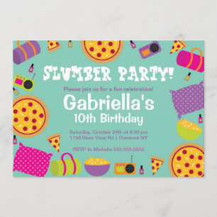 Slumber Party Fun Birthday Invitation