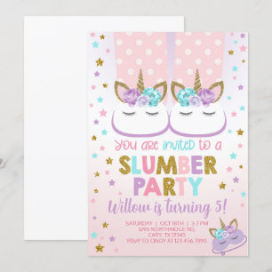 Slumber party girl birthday invite. invitation