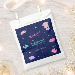 Slumber Party Girl Pink Purple Birthday Thank You Favour Bags