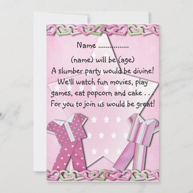 Slumber Party - Invitation (Front)