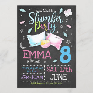 Slumber Party Invitation - SLEEPOVER BIRTHDAY