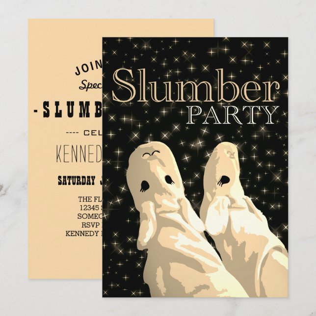 slumber party nightshine invitation (Front/Back)
