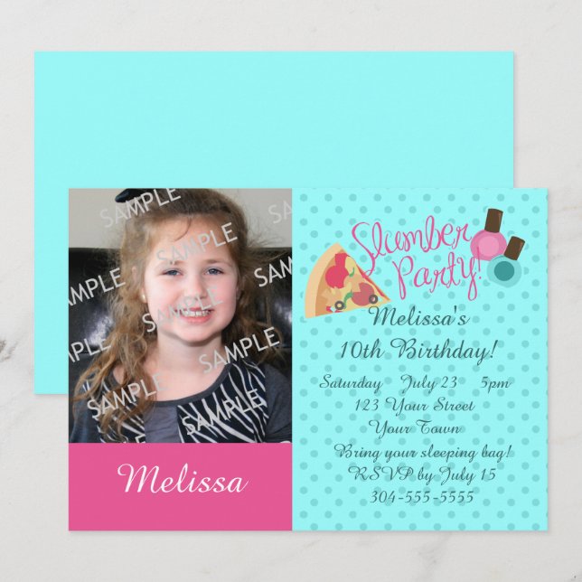 Slumber Party Photo Template (Front/Back)