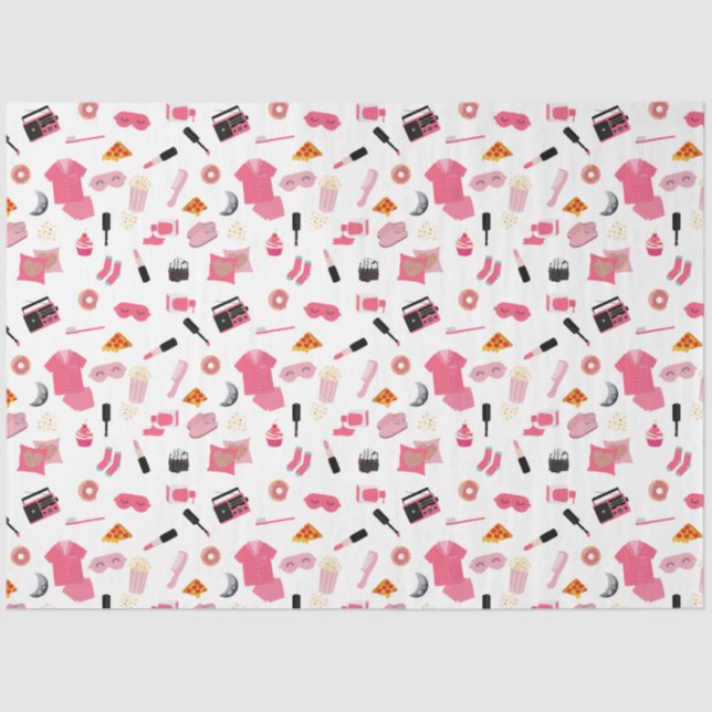 Slumber Party Pink Girl Kids Pattern Tissue Paper (Front)