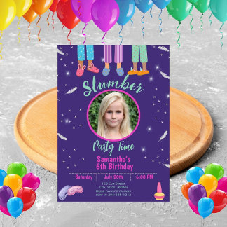 Slumber Party Sleepover Birthday Invitation