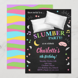 Slumber Party Sleepover Girls Invitation