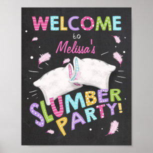 Slumber Party Welcome Sign Pyjamas Sleepover girl