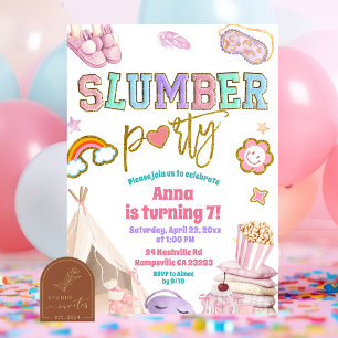 Slumber Patch Party Birthday Invitation