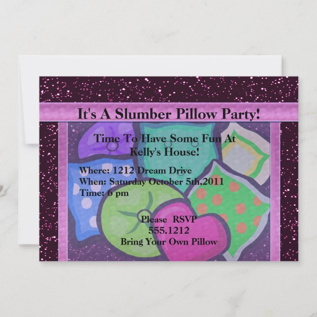 Slumber Pillow Party Invitation (Front)