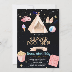 Slumber Pool birthday Party Invitation