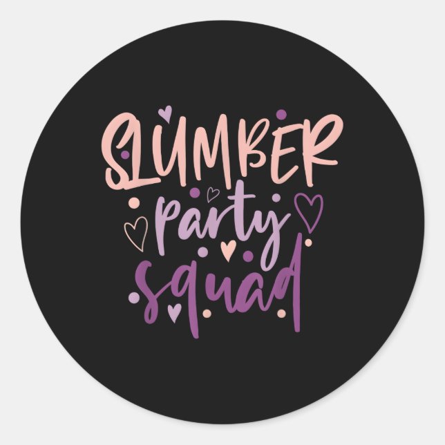 Slumber Py Squad Sleepover Pajama Nails Make Up Classic Round Sticker (Front)