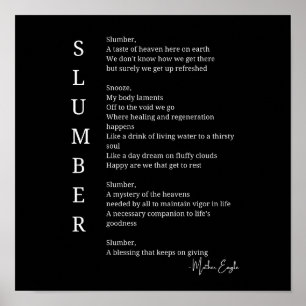 Slumber sleep dream time poem poster wall art 