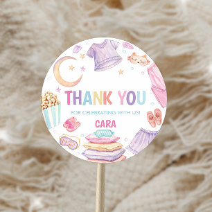Slumber Sleep Over Birthday Party Classic Round Sticker
