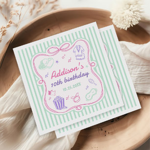Slumber Sleepover Party Girl Birthday Napkin