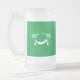 Slumbering Hammock Frosted Glass Beer Mug