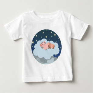 Slumbering Piglets cartoon Baby T-shirt