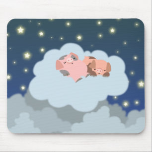 Slumbering Piglets cartoon mousepad