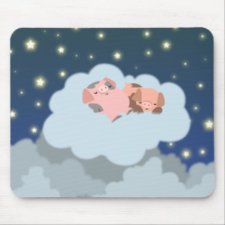 Slumbering Piglets cartoon mousepad
