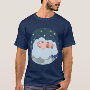Slumbering Piglets cartoon T-shirt