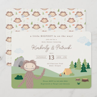 Slumberkins Bigfoot Woodland Baby Shower Invitation