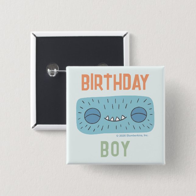 Slumberkins H ammerhead Birthday Boy 15 Cm Square Badge (Front & Back)