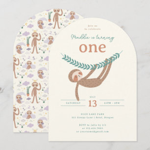Slumberkins Sloth Birthday Party Invitation