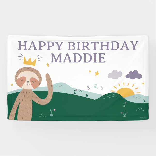 Slumberkins Sloth Birthday Yard Sign (Horizontal)