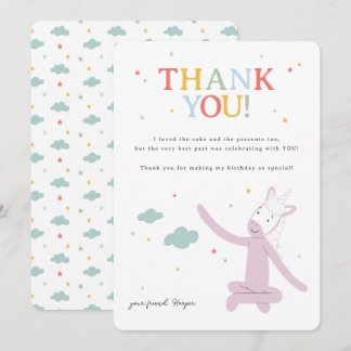 Slumberkins Unicorn Birthday Thank You Card