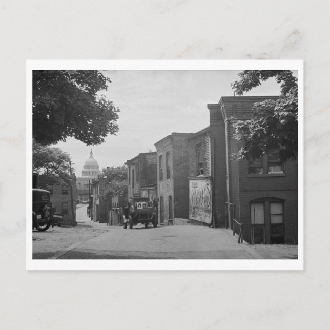 Slums near the Capitol, Washington, D.C. 1935 Vint Postcard (Front)