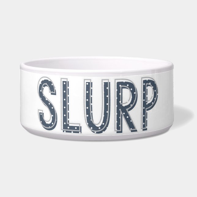 SLURP Navy Blue Ceramic Pet Bowl (Front)