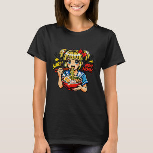 Slurp Nom Anime Girl Ramen Noodles T-Shirt