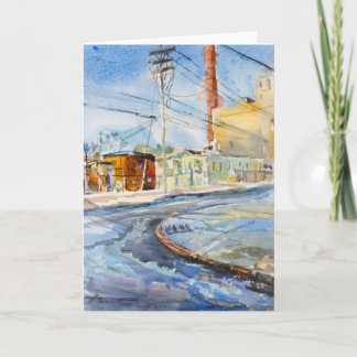 Slush on Burt St Watercolor Card