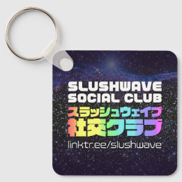 Slushwave Social Club Logo and People Logo Key Ring