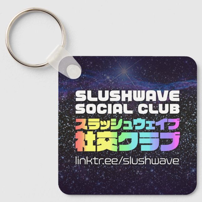 Slushwave Social Club Logo and People Logo Key Ring (Front)