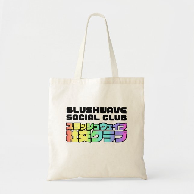 Slushwave Social Club people and text logo tote (Front)