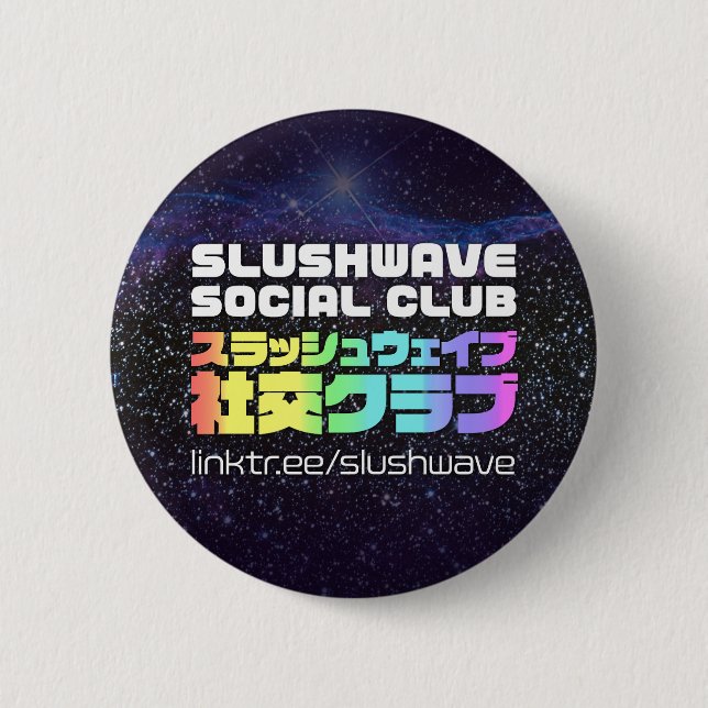 Slushwave Social Club Square LogoJr 6 Cm Round Badge (Front)