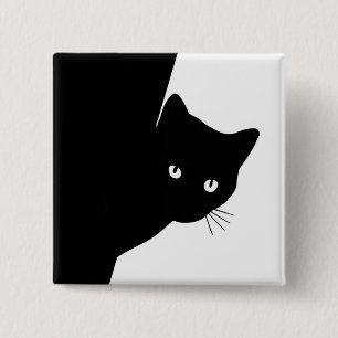 Sly Black Cat 15 Cm Square Badge