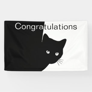Sly Black Cat Congratulations  Banner