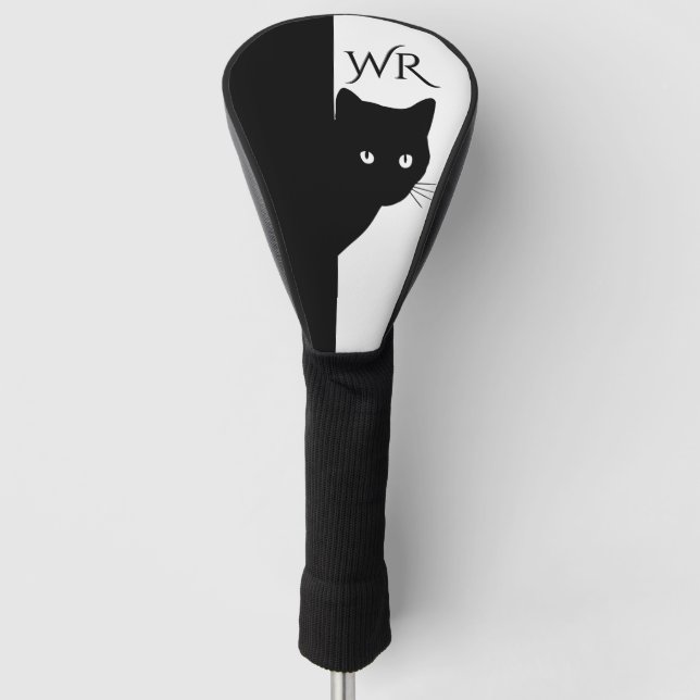 Sly Black Cat Initial Golf Head Cover (Front)