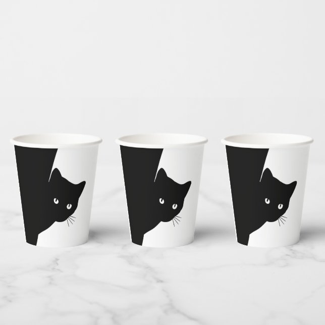 Sly Black Cat Paper Cups (Multi)