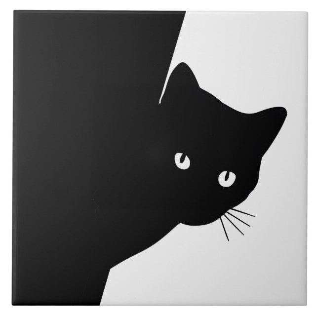 Sly Black Cat Tile (Front)