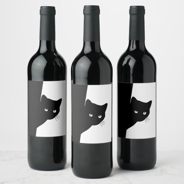 Sly Black Cat Wine Label (Bottles)