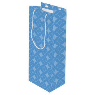 Sly blue shippo pattern wine gift bag