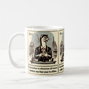 Sly Deals: The Crafty Weasel Politician  Coffee Mug