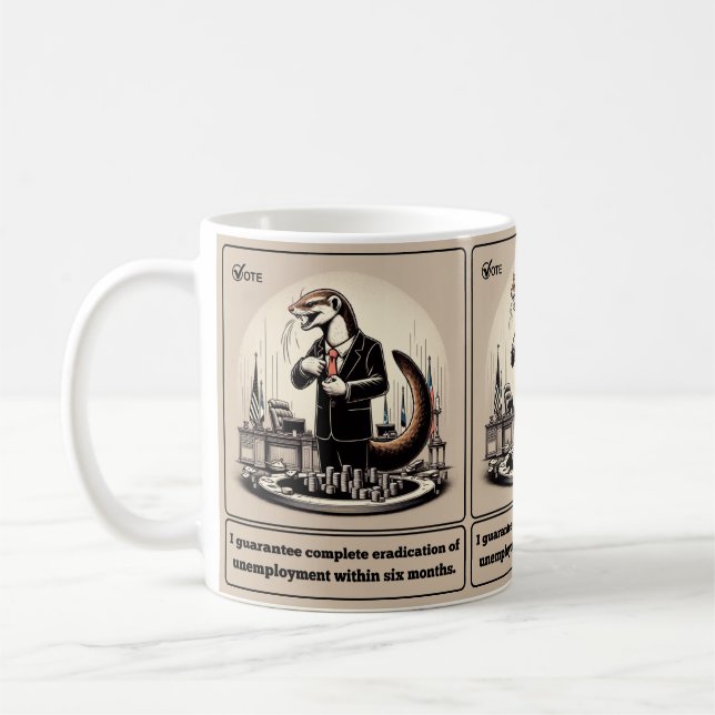Sly Deals: The Crafty Weasel Politician  Coffee Mug (Left)